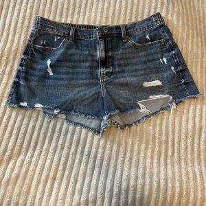 Aerie size large daydream denim shorts in rocky blue color